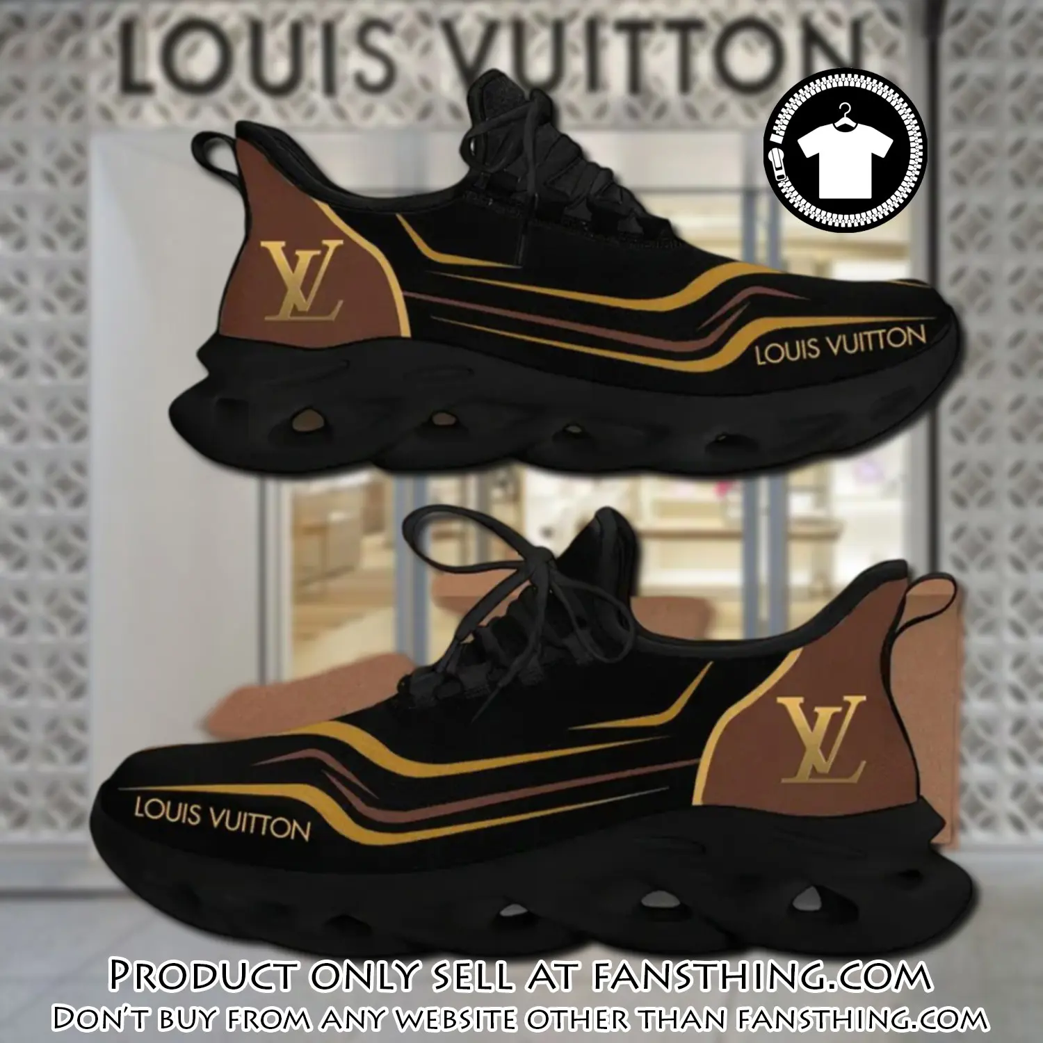 Louis vuitton yellow logo black premium max soul shoes luxury brand gifts for men women fst5550890
